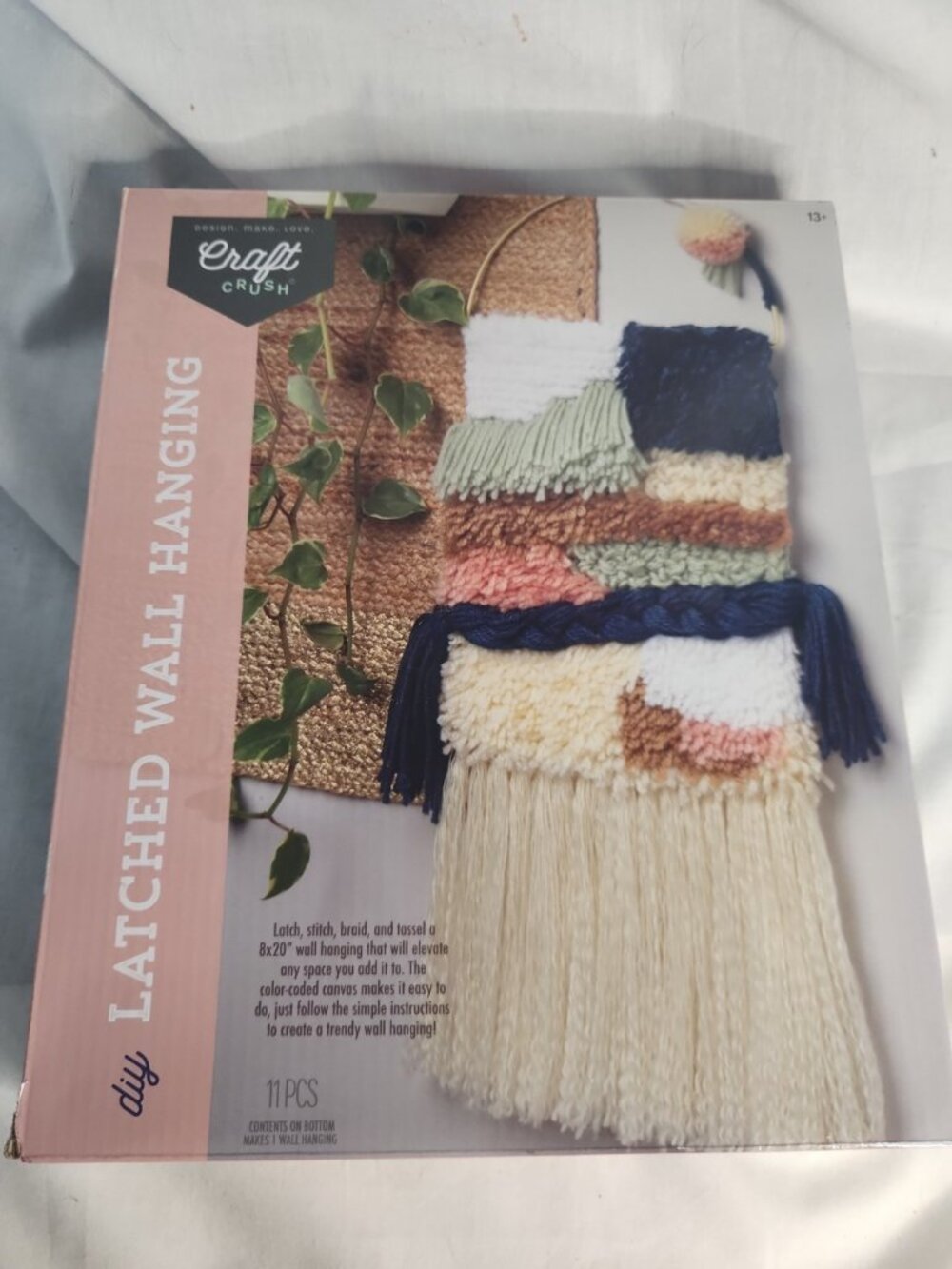 New Latched Wall Hanging Craft Kit By Craft Crush Yarn Fiber Art Bohemian